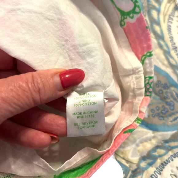 Adorable Lilly Pulitzer Strapless Seersucker Green and Pink Dress - Size 00 - Picture 11 of 16